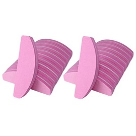 20 pulidores de uñas, limas de uñas de doble cara, bloques de pulido de grano 100/180, portátil, lavable, lima de lijado en forma de arco (rosa)