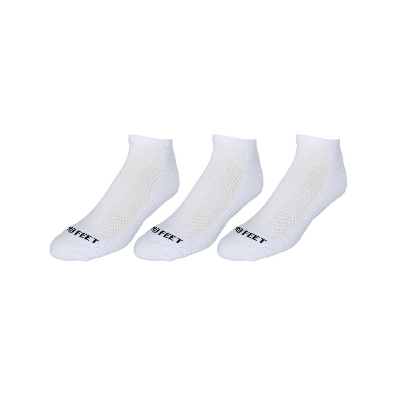 Pro Feet Performance Multi-Sport Polypropylene Low Cut 3-Pack Sock (White)