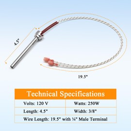 Criditpid 80P52677-R Igniter Replacement for St. Croix Afton Bay, Auburn, Hastings, York Insert Pellet Stove. (2003 & Earlier)
