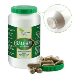 VITAIDEAL Vegan® Galgant (Alpina officinarum) "Mega Saving Pot" 3 x 360 vegetable capsules each 450 mg, purely natural without additives.