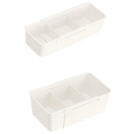 Boxalls Expandable Drawer Organizers Set of 2, Adjustable Dividers Trays, Storage for Office Supplies, Pens, Makeup,Utensils, Tools, White