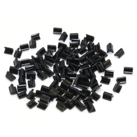 Y.K.K Snap Fastener Stopper Parts, Upper Stopper, 50 Sets, Compatible with Bislon/5 Number, Black Painted F2-230