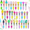Coicok 33 Pieces Colourful Animal Pens for Children, 4-in-1 Retractable