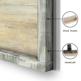 Coastal Framed Painting Wall Decor: Abstract Ocean Wall Art 40"x20" Seagulls Oil Painting Style Beach Picture Printed on Wood Seascape Artwork for Bedroom