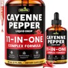 HIIHONE 11-in-1 Cayenne Pepper Drops - Herbal Supplement with Hawthorn,