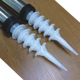 Sealing nozzle for sealing gun, reusable silicone sealing nozzle applicator, sealing gun consumables（White-12 pieces）