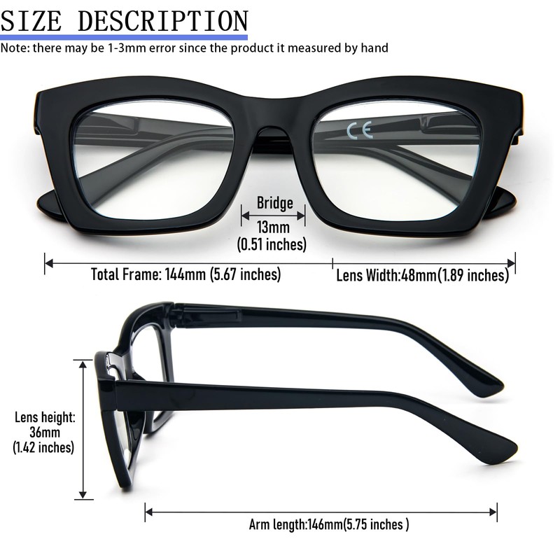 REAVEE 3 Pack Oprah Style Reading Glasses for Women Blue