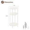 AWASEN Small Round Side Table, White End Table with 3-Tier