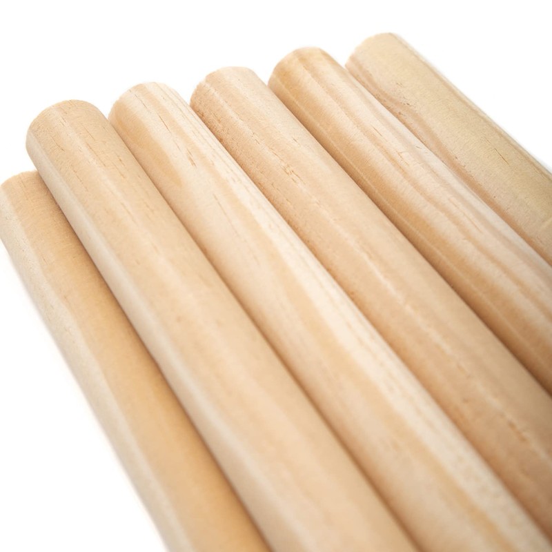 12 Wooden Hand Sticks Pine. 25 cm Long. 7/8 Inch Diameter, natural, 15