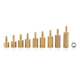 360 Pieces M2.5 Brass Male Female Spacer M2.5 Hex Head Spacer and Stainless Steel Hex Nuts Assortment in Box