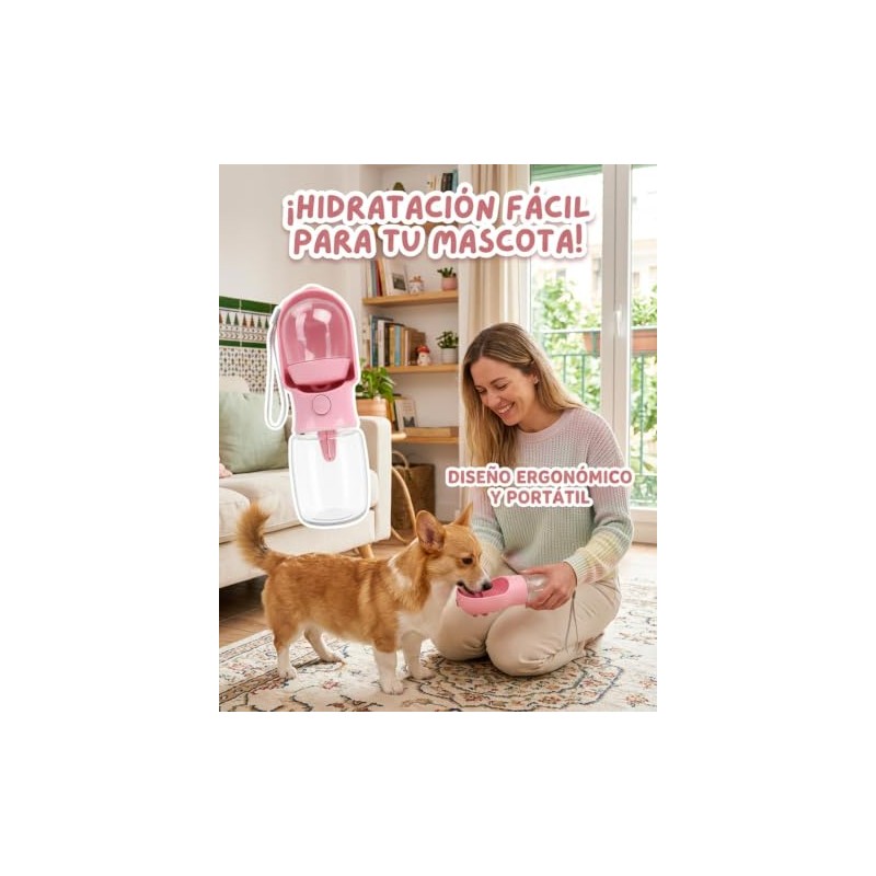1 Combinación De Botella De Agua Para Perro Y Botella