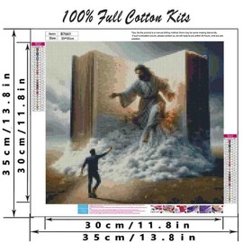 Jesus Christ Cross Stitch Kits for Adults Beginner,Book Counted Cross Stitch Kits Printed Stitching Cute Patterns Dimensions Needlepoint Art Crafts Embroidery Kits for Adults Beginners