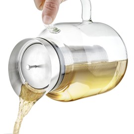 Teabloom 100% Plastic-Free Large Multi-Brew Borosilicate Glass Teapot + Kettle + Pitcher – Steep and Serve Hot Tea, Iced Tea, Cold Brew Tea and Fruit Infused Water – Legacy Tea Maker