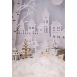 Qinunipoto Christmas Photography Backdrop Winter Cloth Photography Background Backpaper White Castle Cloth Back Background Sheet Background Paper Background Poster Photo Studio Photography Props Home