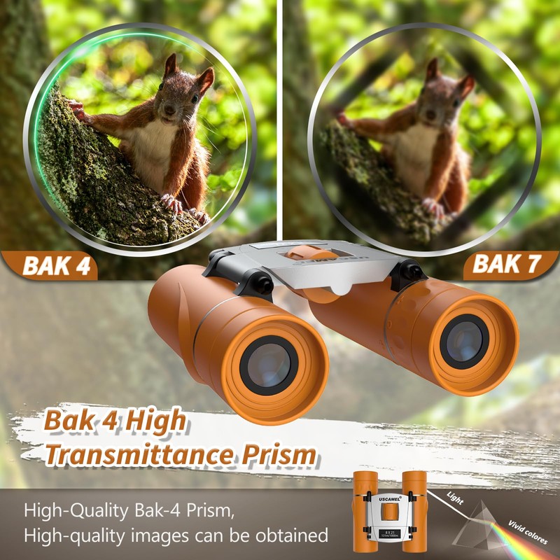 USCAMEL Binoculars Kids 8×21 Compact Binoculars Small Binocular for Bird