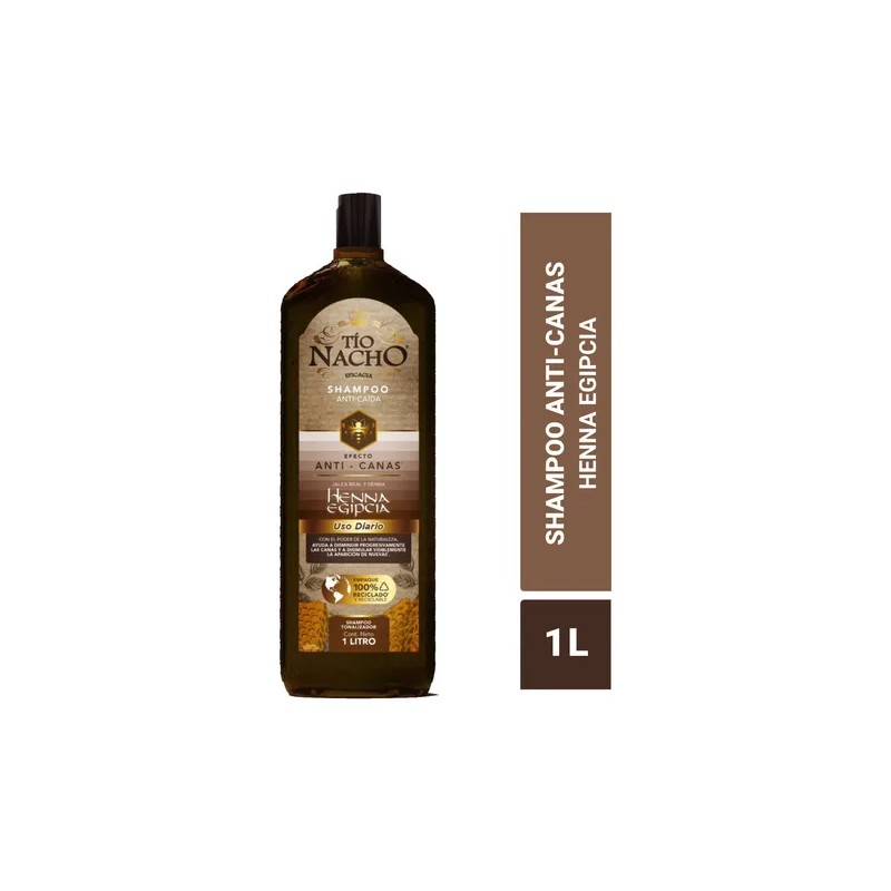 Shampoo Efecto Anti Canas Henna Egipcia Uso Diario Tio Nacho