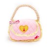 Handbag Squeak Dog Toy Pink with Rope