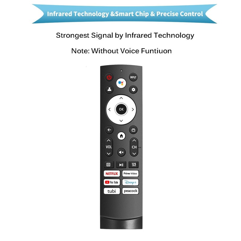 Universal Remote Control for Hisense Smart Google TV Series, Replacement