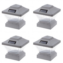 4 Pack Colonial Style Solar Fence Post Cap Light - For 4x4 PVC Posts