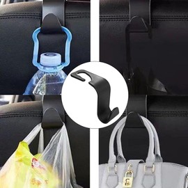 Fc'Noqgn Ceramic Tube 4 Car Storage Hooks, Car Plastic Hooks, Back Seat Headrest Hooks, Car Seat Storage Hooks, Back Seat Hooks, Headrest Hangers, Handbag Holder, Bag Hook