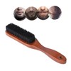 Minkissy 1pc Beard Brush Wooden Handle Portable Pig Bristle Styling