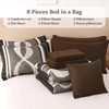 Brown Comforter Set King Size, 8 Pieces Bed in a