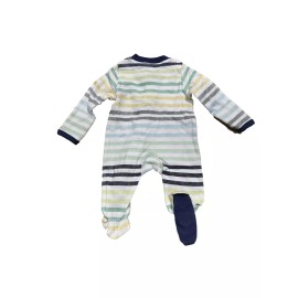 Honest Baby Boys' Organic Cotton Rainbow Striped Sleep N' Play - Blue Newborn
