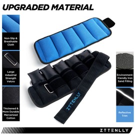 ZTTENLLY Adjustable Ankle Weights 1-15/18/20LBS Pair with Carry Bag - Breathable Fabrics, Reflective Trim - Strength Training Leg Wrist Arm Ankle Walking Weights Sets for Women Men Kids……