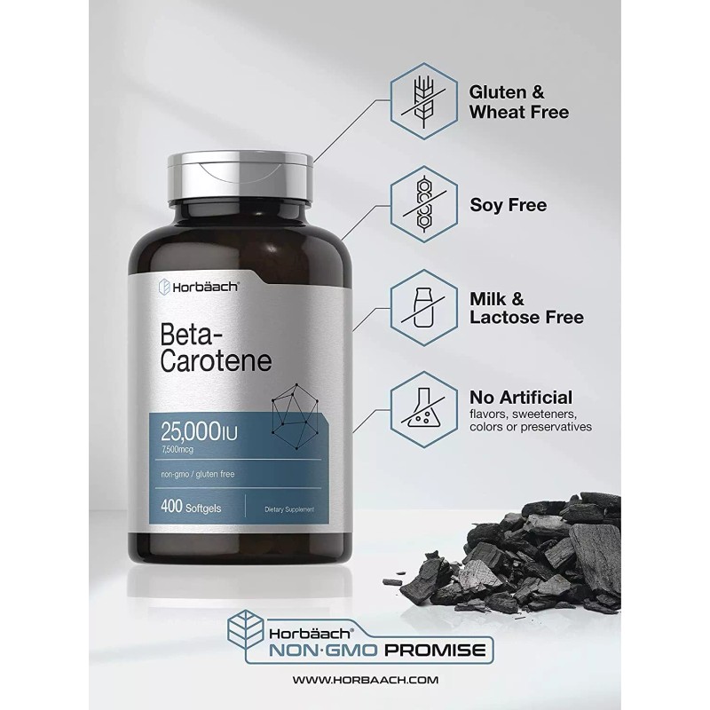 Horbäach Beta Carotene 25000 iu Softgels | 7,500 mcg |