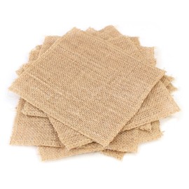 CleverDelights 6" Burlap Squares - 12 Pack - Premium Jute Burlap - Finished Edges - 6x6 Inch Burlap Fabric Squares