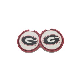 Magnolia Lane University of Georgia Logo Car Coaster Set, Set of 2 Coasters