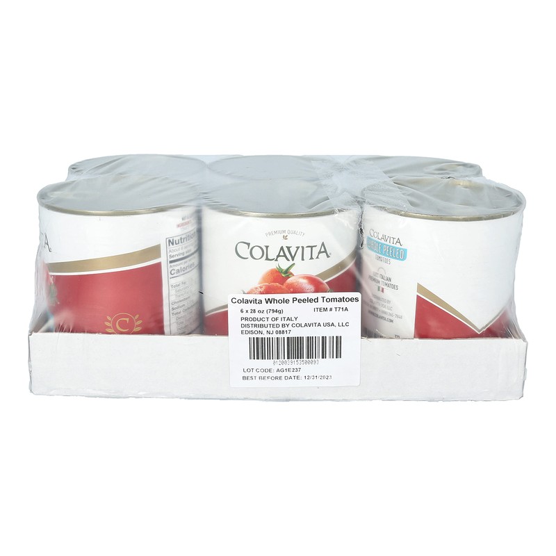 COLAVITA Whole Peeled Italian Tomatoes Cans, 28 Oz