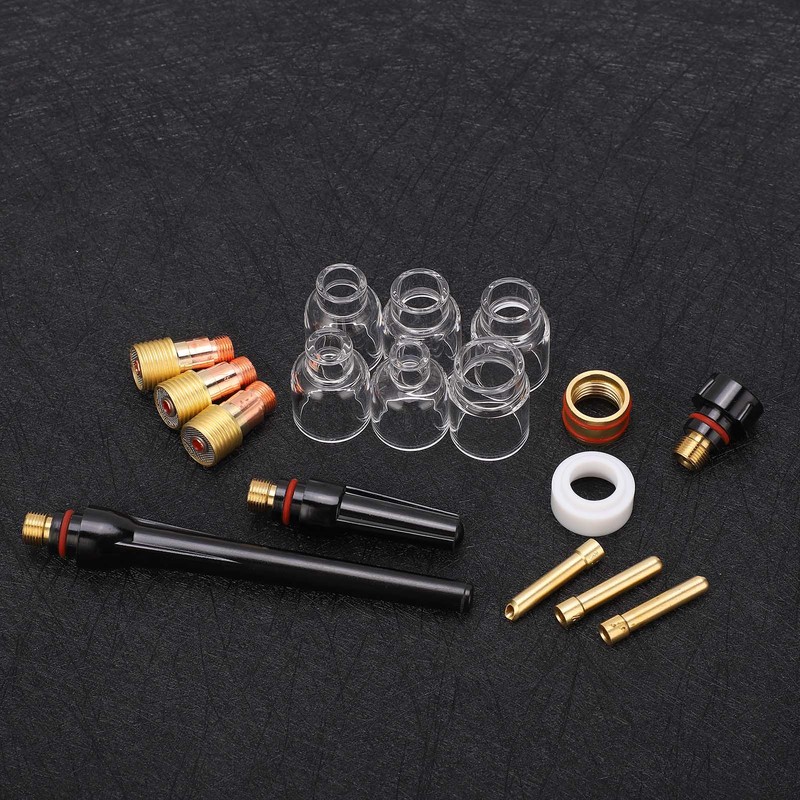Welding Torch Kit Glass Nozzle Gun Tail Tungsten Clamp Silicone