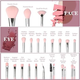 MAANGE Juego de 30 brochas de maquillaje sintéticas de alta calidad, base de maquillaje para sombra de ojos, correctores de polvo, brocha de mezcla de