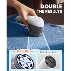 POPCHOSE Fabric Shaver, Sweater Shavers to Remove Pilling, Lint Shaver with 6-Leaf Blades, Electric Lint Remover for Clothes, Couch, Furniture, Fuzz, Lint Ball, Pillings, USB Rechargeable