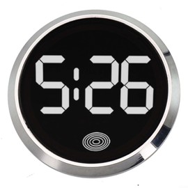 Vehicle Dashboard Clock Replacements, Interior Luminous Clock for Car, Waterproof Car Decoratives Clock, Dashboard Car Clock Touch Type Auto Timer(Silver)