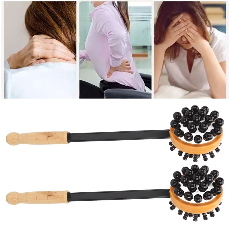 2pcs Massage Hammer Manual Meridian Back Massage Handheld Knock Back