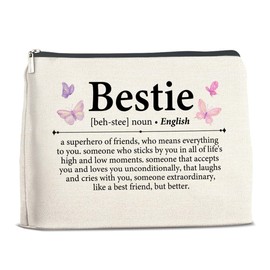 YeleY Bestie Gifts, Friendship Makeup Bag Gifts for Women Friends Soul Sister BFF Bestie, Best Friends Cosmetic Bag Pouch