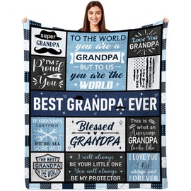 Gifts for Grandpa Blanket, Grandpa Birthday Gifts, Best Grandpa Gifts, Grandpa Gifts from Grandkids, Grandpa Gifts for Father's Day Christmas Birthday, to My Grandpa Blanket 60"" X50