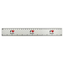 'I Love My Wife' 30cm (12 Inch) White Plastic Ruler (RL00092348)