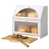 STDDRE Bamboo Bread Box with Cutting Board, Double Layer Extra