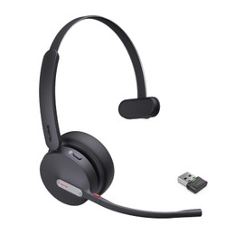 Yealink BH70 Mono Wireless Headset with AI Microphone Sound Isolation for WFH Open Office Worker, 35h Talking, Native Bluetooth Certified via Microsoft Teams, Compatible with Cisco Zoom Google, USB-A