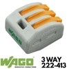 WAGO 222-413 3 Ladder Terminal Block with Lever, 4 mm