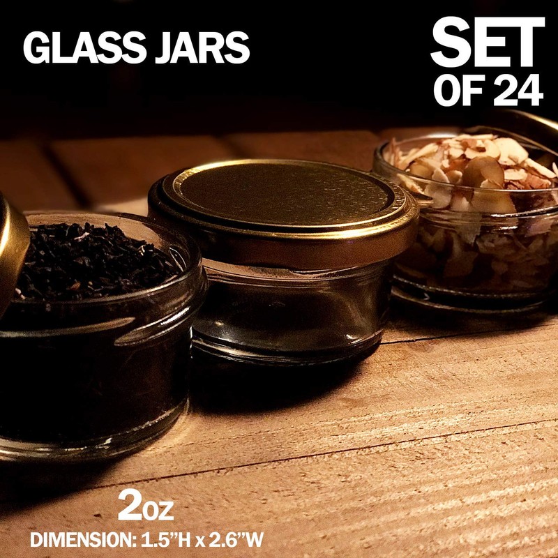 Caviar Line Small Mini Glass Jars With Tin Lids -