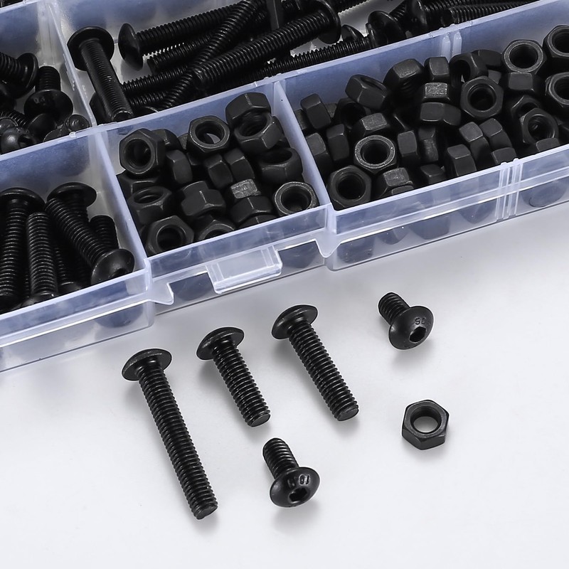 Set of 320 M5 Screws Set, Rounded Head Hex Screws
