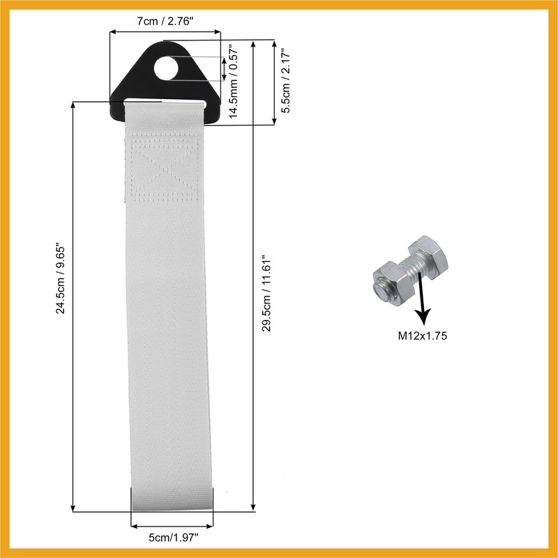 Partuto 1 Set Front Bumper Car Tow Strap Trim Trailer