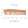 KYVU W2 Handgefertigter 17,5 cm Doppelzahn-Holzkamm - Dampfbuche