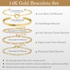 MOTIBACK 5 Pcs Gold Bracelet Set, Stackable Tennis Cuff Bangle