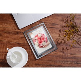 Ray & Chow 4x6 Glass Photo Picture Frames For Wedding Photos,Family Photos and Home Decoration, 2 Pack Portrait or Landscape Display