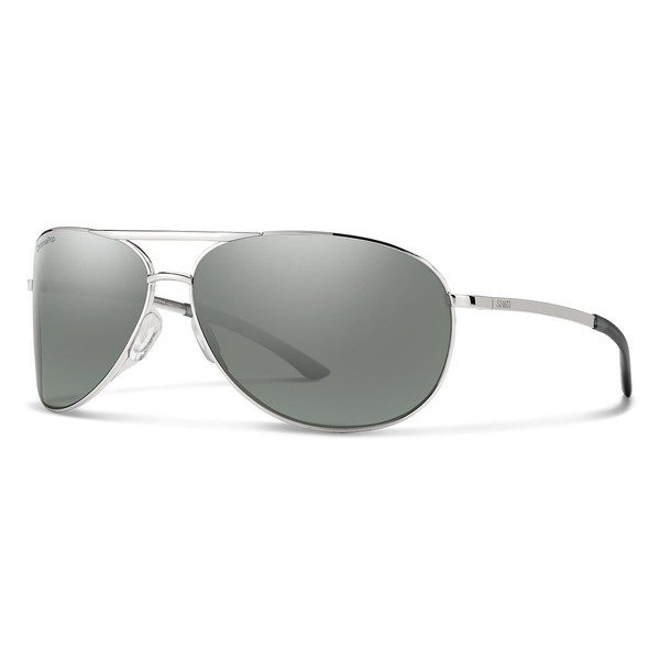 Smith Serpico 2 Sunglasses Silver/ChromaPop Polarized Platinum Mirror